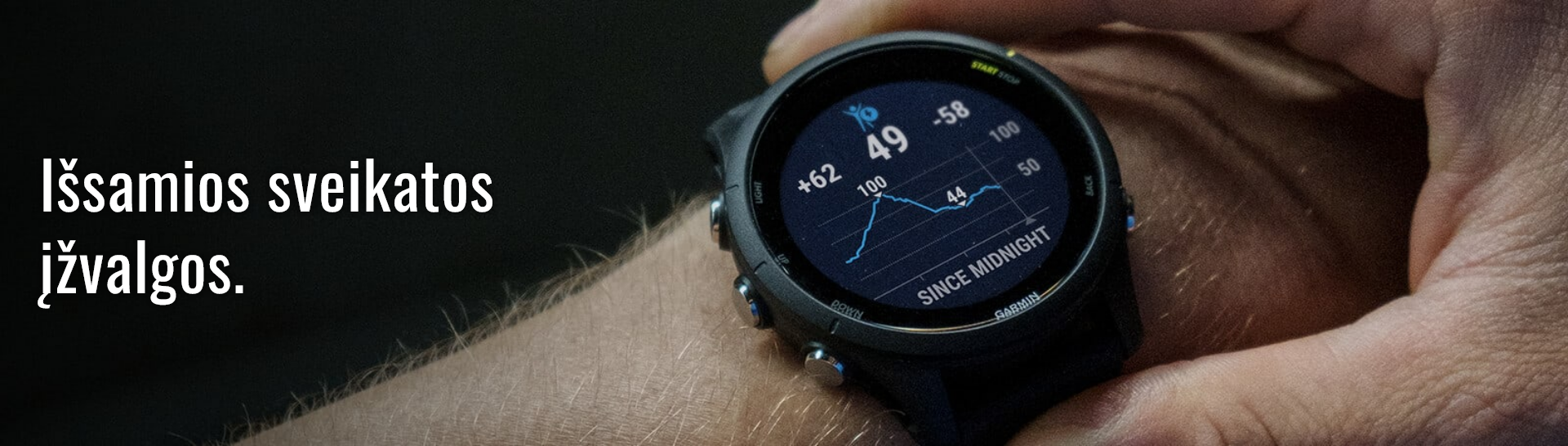 Išmanusis laikrodis Garmin Forerunner 255 Music, Juodos spalvos aprašymas - Prekės nuotrauka