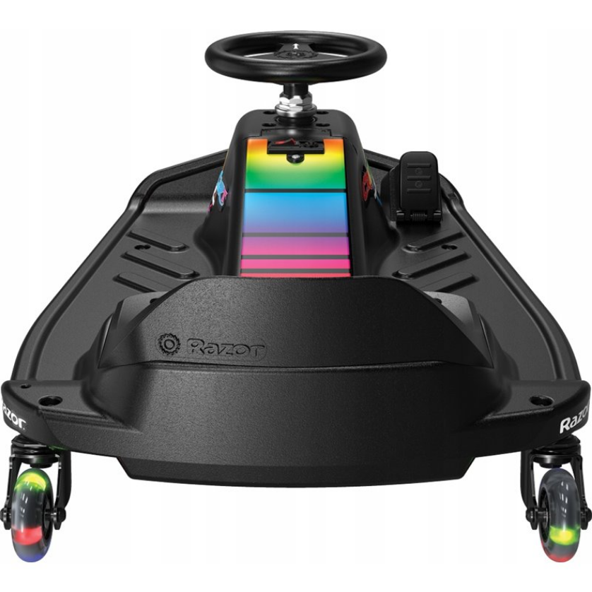 Elektrinis driftingo kartingas Razor Crazy Cart Shift 12V, šviesų šou aprašymas - Prekės nuotrauka