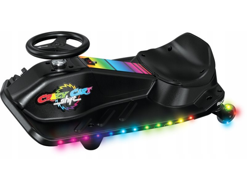 Elektrinis driftingo kartingas Razor Crazy Cart Shift 12V, šviesų šou aprašymas - Prekės nuotrauka
