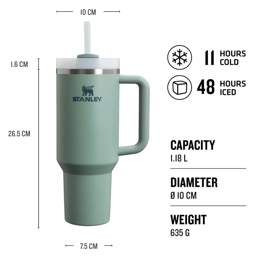 Gertuvė Stanley Quencher H2.O Tumbler 1.18L - Žalsva aprašymas - Prekės nuotrauka
