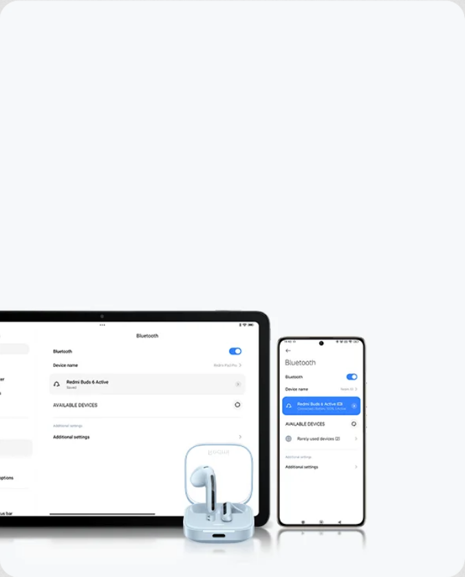 Xiaomi Redmi Buds 6 Active ausinės, Rožinės spalvos aprašymas - Prekės nuotrauka