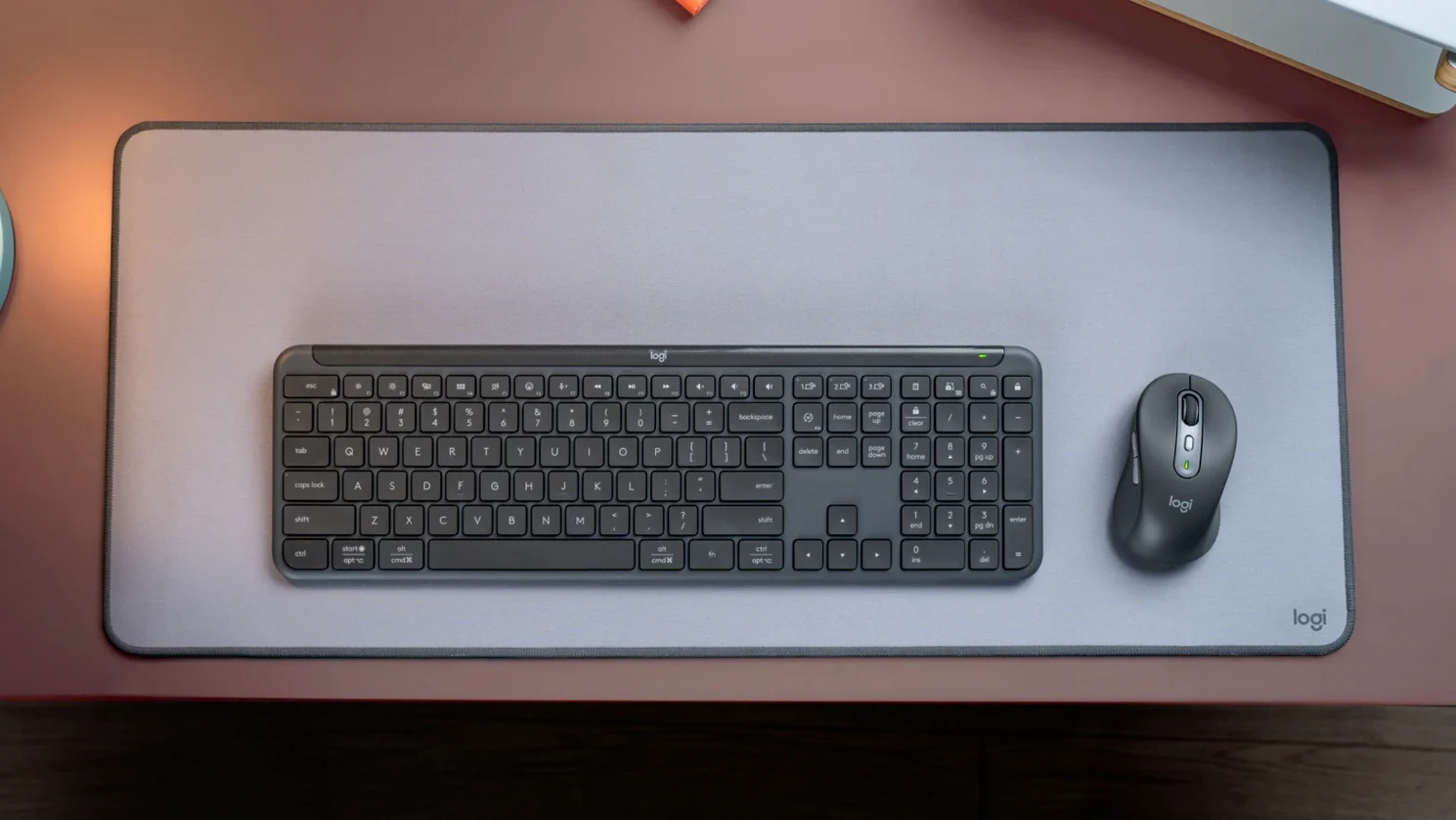 Klaviatūra ir pelė Logitech Signature Slim MK950, Balta aprašymas - Prekės nuotrauka