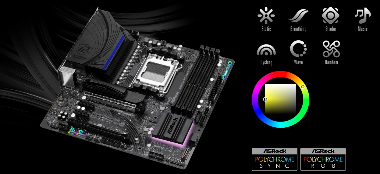 Pagrindinė plokštė ASRock B650M PG Riptide, AM5, DDR5 aprašymas - Prekės nuotrauka