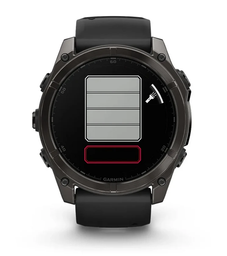 Išmanusis laikrodis Garmin Fenix 8 – 51 mm, AMOLED Sapphire, Iš titano su oranžiniu / grafito spalvos silikoniniu dirželiu aprašymas - Prekės nuotrauka