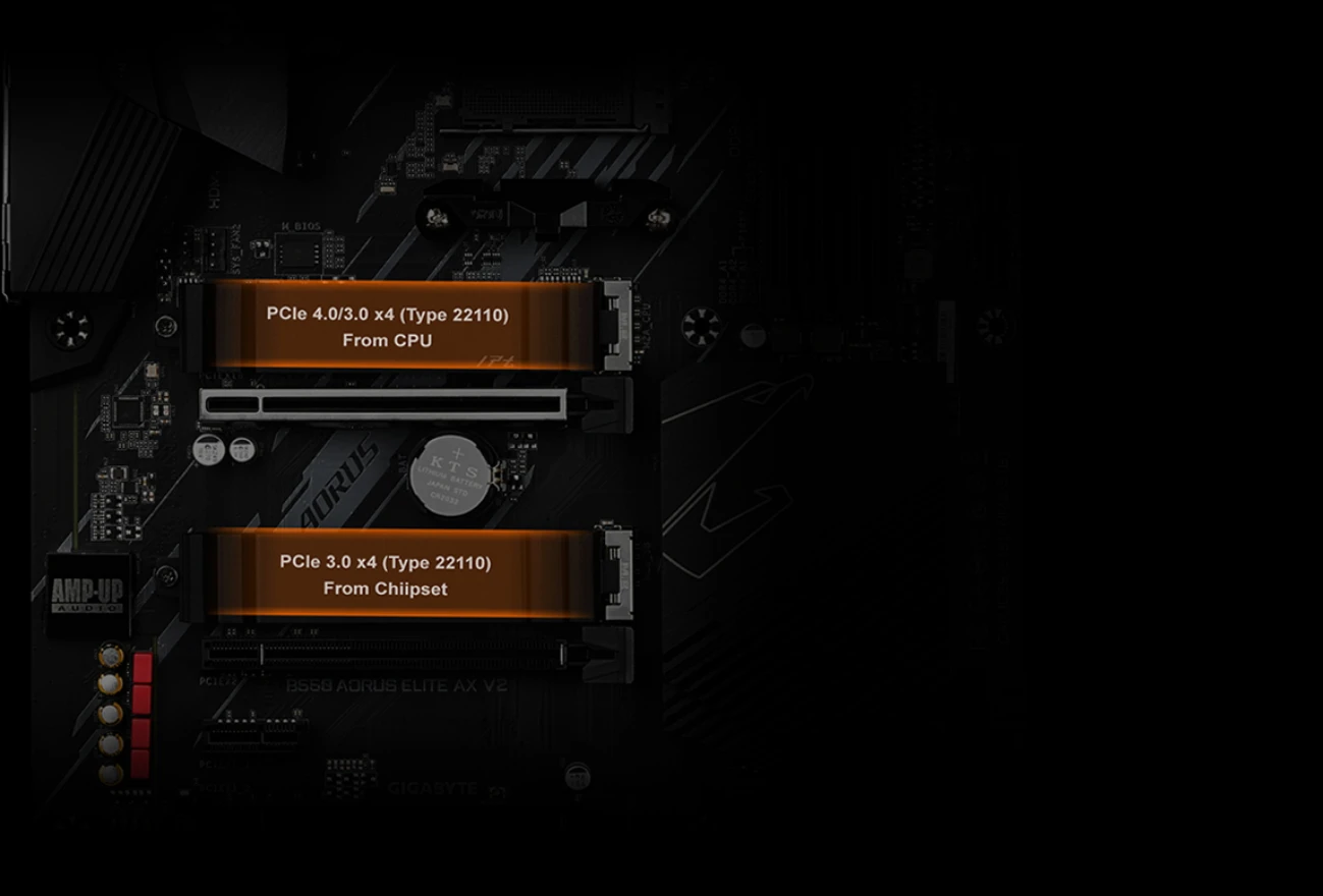 Pagrindinė plokštė Gigabyte B550 AORUS ELITE AX V2, AM4, ATX, DDR4 aprašymas - Prekės nuotrauka