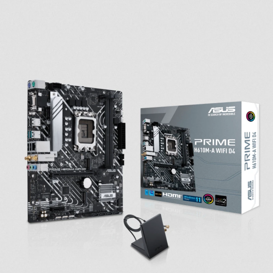 Pagrindinė plokštė ASUS PRIME H610M-A WIFI D4, LGA 1700, Micro-ATX aprašymas - Prekės nuotrauka