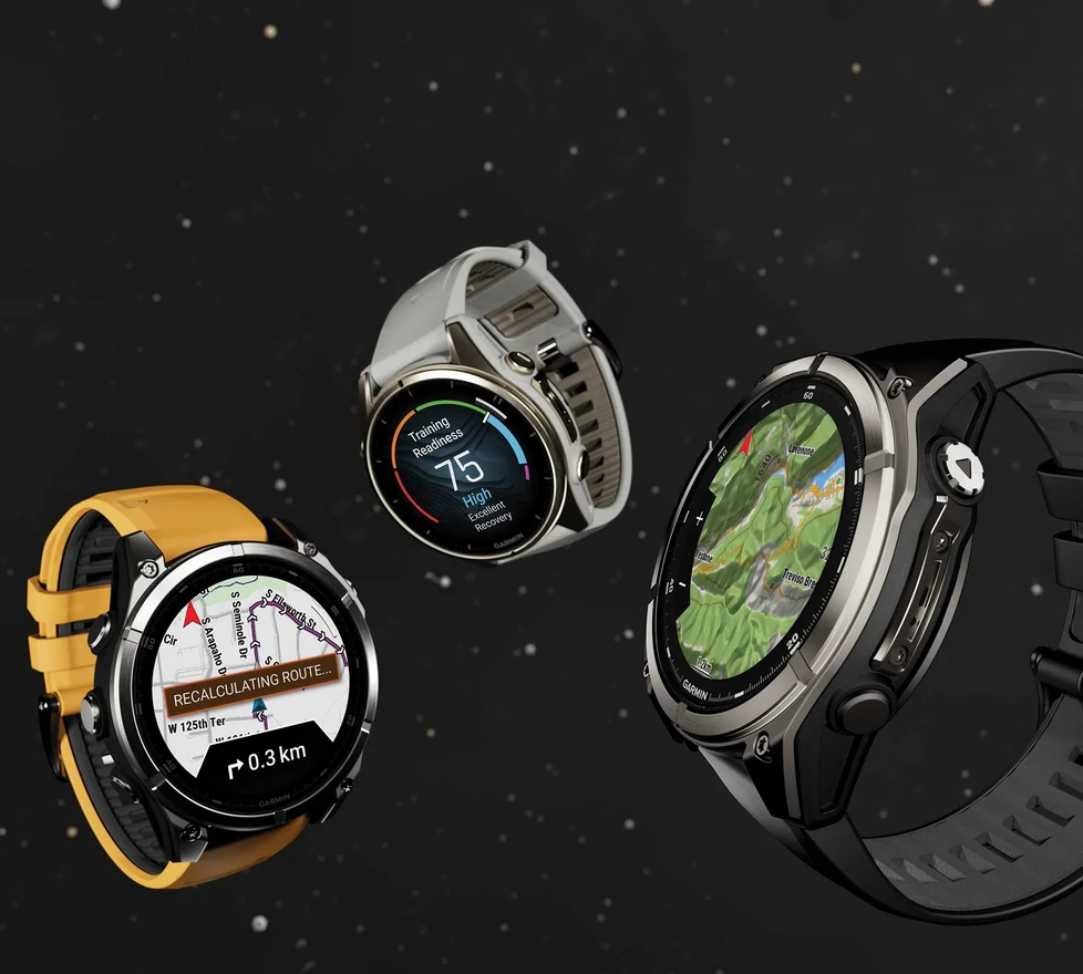 Garmin Išmanusis laikrodis Fenix 8 – 47 mm, AMOLED Sapphire, Pilkos anglies spalvos DLC titanas su juodai pilkos spalvos silikoniniu dirželiu aprašymas - Prekės nuotrauka