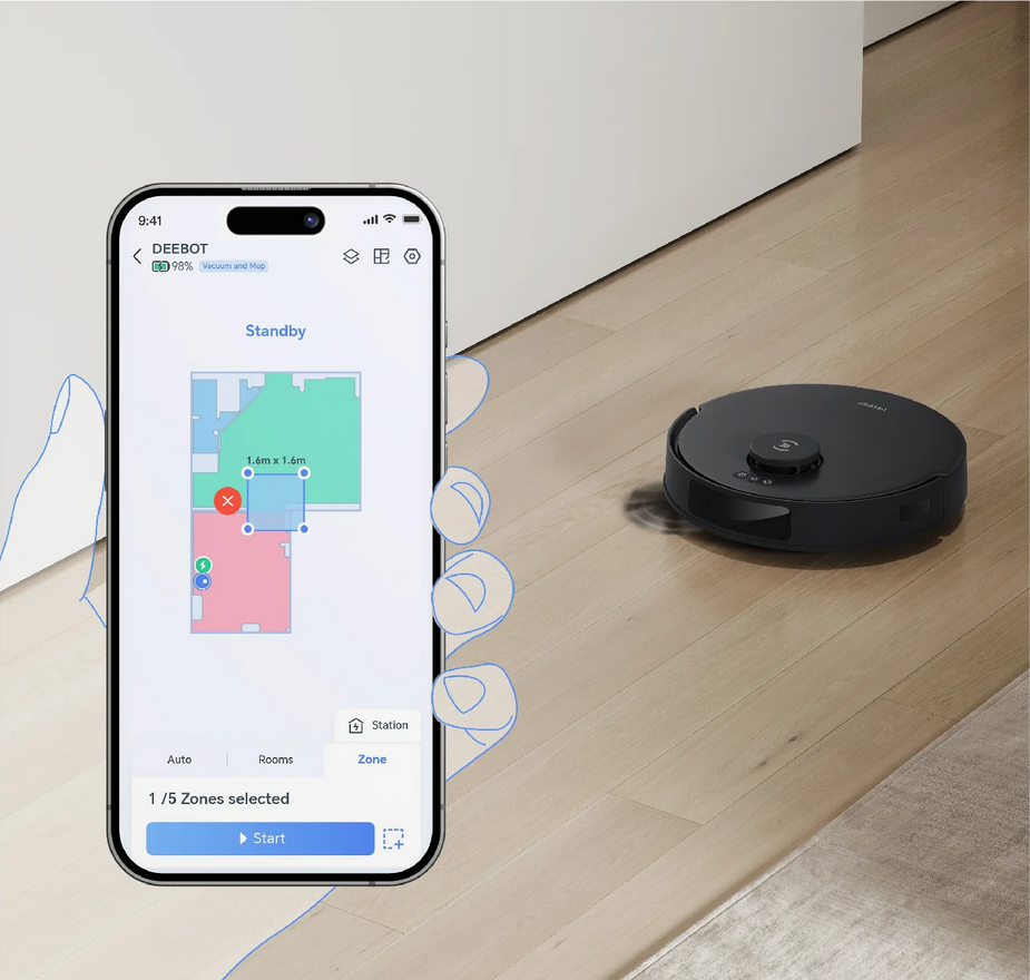 Ecovacs DEEBOT N20 PRO PLUS dulkių siurblys - robotas, Juodos spalvos aprašymas - Prekės nuotrauka
