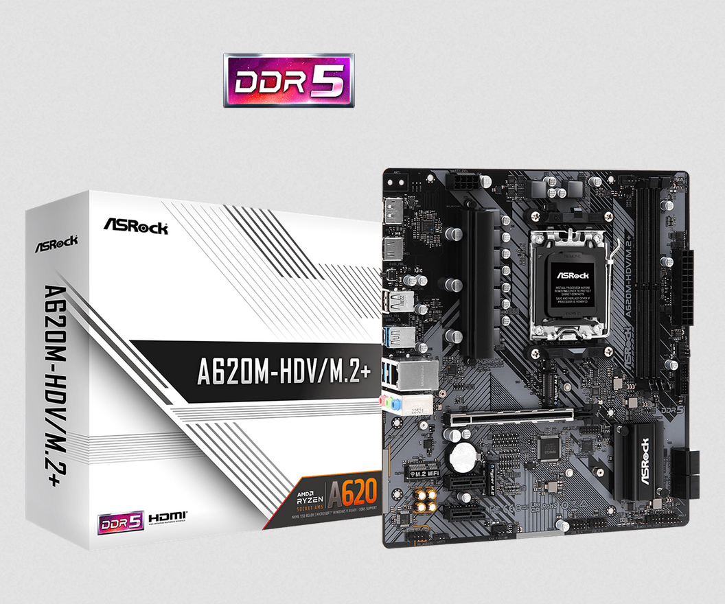 Pagrindinė plokštė ASRock A620M-HDV/M.2/AM5/Micro-ATX/AMD A620 aprašymas - Prekės nuotrauka