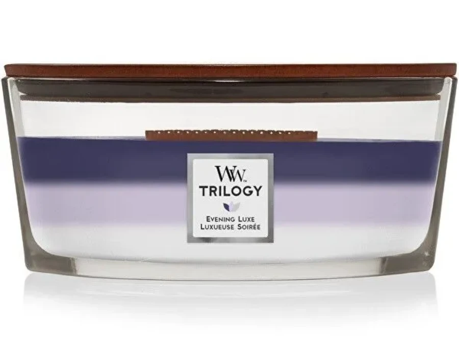 WoodWick Aromatinė žvakė (Evening Luxe), 453,6 g aprašymas - Prekės nuotrauka
