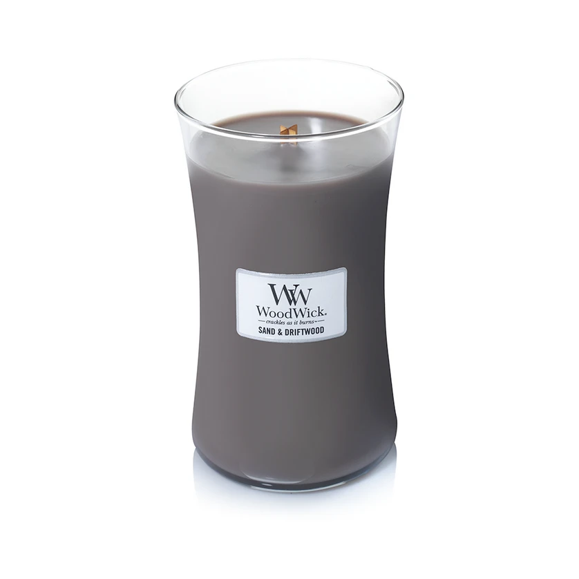 WoodWick Aromatinė žvakė (Sand & Driftwood), 609,5 g aprašymas - Prekės nuotrauka