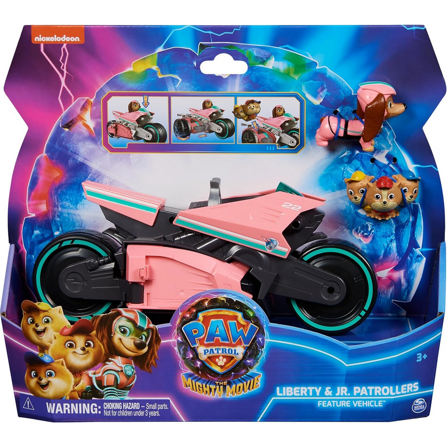 Spin Master Paw Patrol – Transporto priemonė Mighty Movie su figūrėle Liberty aprašymas - Prekės nuotrauka