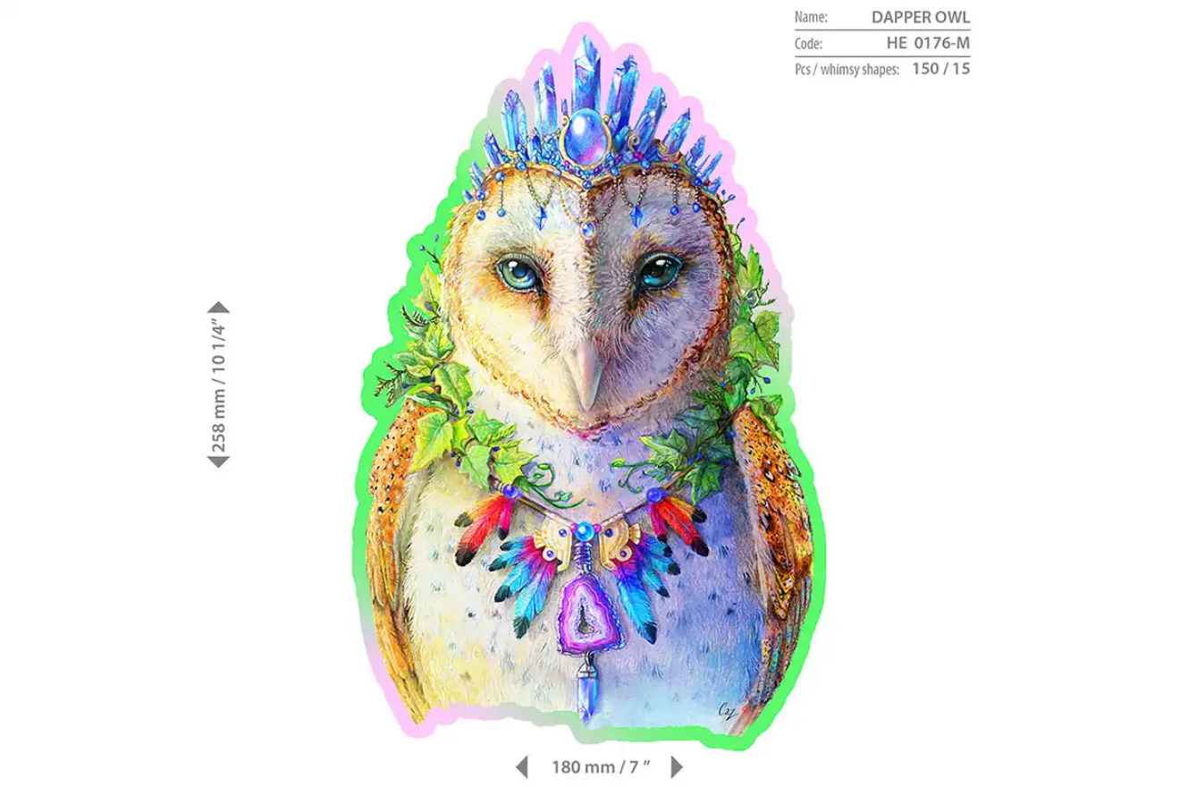 Hobilt Medinė dėlionė Woodencity Dapper Owl 150, detalių aprašymas - Prekės nuotrauka