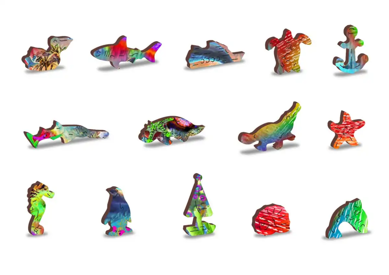 Wooden city Medinė dėlionė Woodencity Magic Fish, 250 detalių aprašymas - Prekės nuotrauka