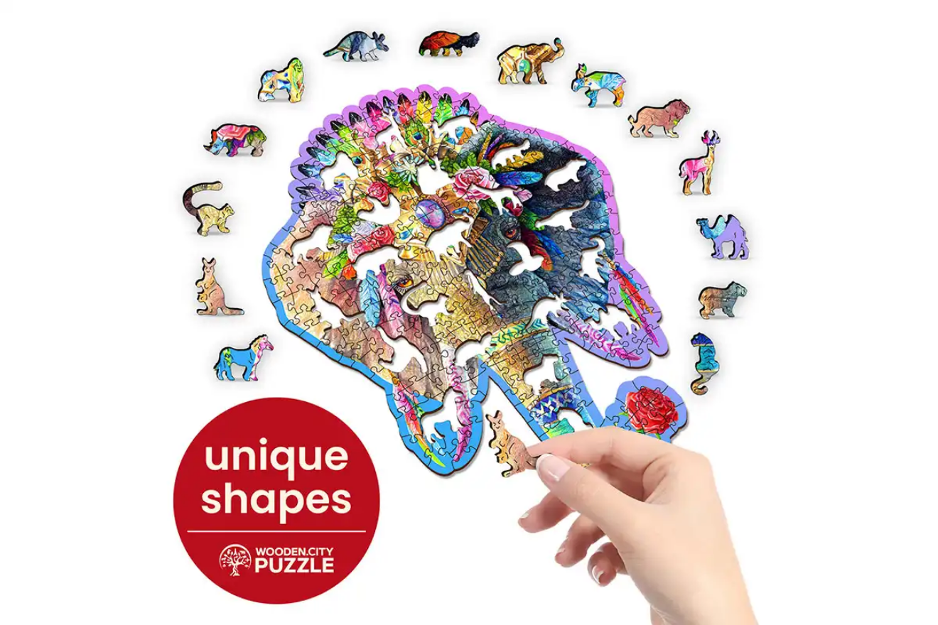 Hobilt Medinė dėlionė Woodencity Elegant Elephant, 250 detalių aprašymas - Prekės nuotrauka