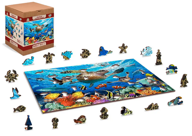 Wooden city Medinė dėlionė Woodencity Ocean Life, 500 detalių aprašymas - Prekės nuotrauka