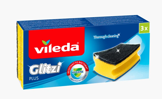 Kempinė Vileda Glitzi Plus, 3 vnt. aprašymas - Prekės nuotrauka