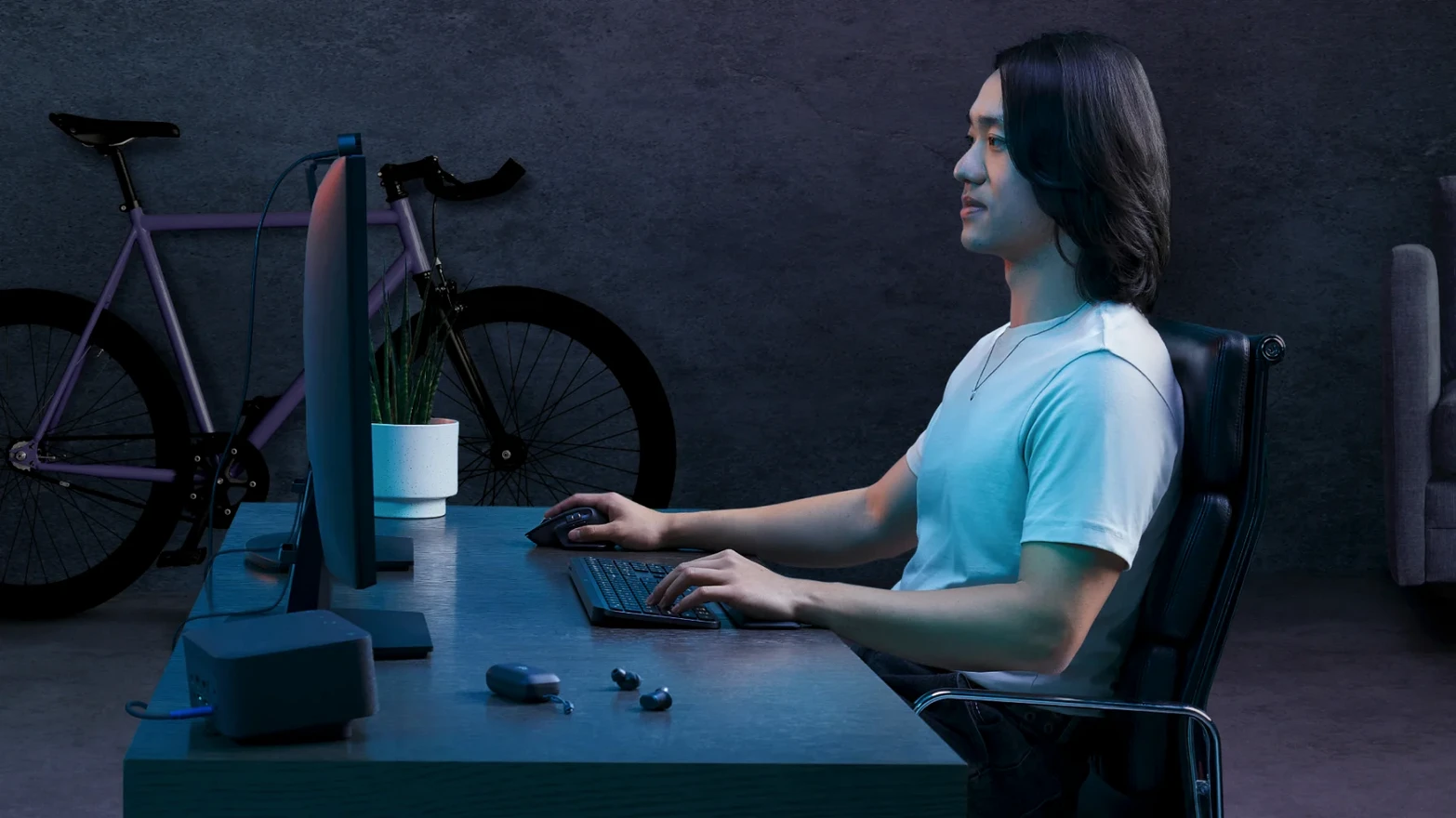 Belaidė klaviatūra ir pelė + Atrama riešui Logitech MX Keys S Combo, Graphite aprašymas - Prekės nuotrauka