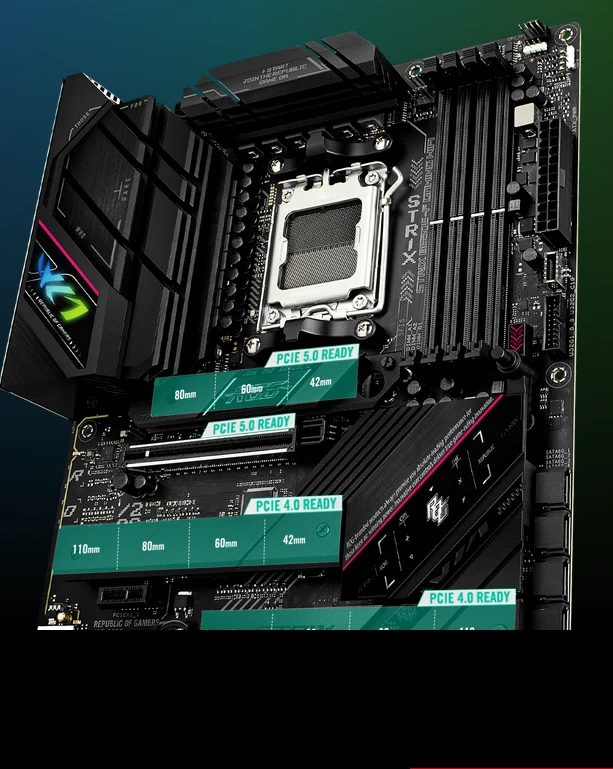 Pagrindinė plokštė ASUS AMD B650/SAM5/ATX/Memory DDR5/Atminties lizdai 4/2xPCI-Express 4.0 1x/1xPCI-Express 4.0 16x/1xPCI-Express 5.0 16x/3xM.2/1xHDMI/1xDisplayPort/4xUSB 2.0/6xUSB 3.2/2xUSB-C/1xRJ45/5xAudio port aprašymas - Prekės nuotrauka