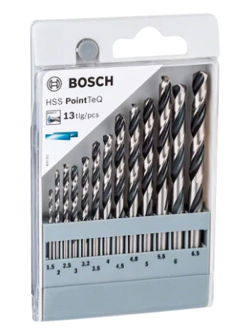 Bosch „HSS PointTeQ “ spiralinių grąžtų rinkinys, 13vnt. (2608577349) aprašymas - Prekės nuotrauka