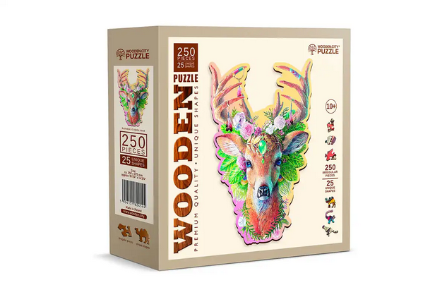 Hobilt Medinė dėlionė Woodencity Modish Deer, 250 detalių aprašymas - Prekės nuotrauka