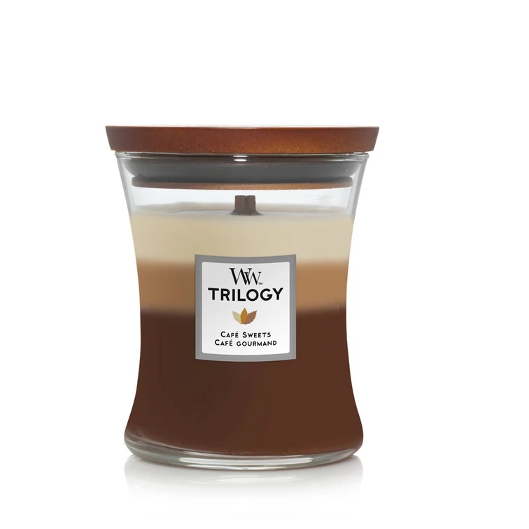 WoodWick Aromatinė žvakė (Trilogy Cafe Sweets), 275 g aprašymas - Prekės nuotrauka