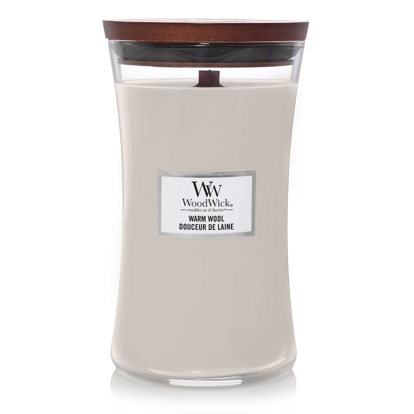 WoodWick Aromatinė žvakė (Warm Wool), 609,5 g aprašymas - Prekės nuotrauka