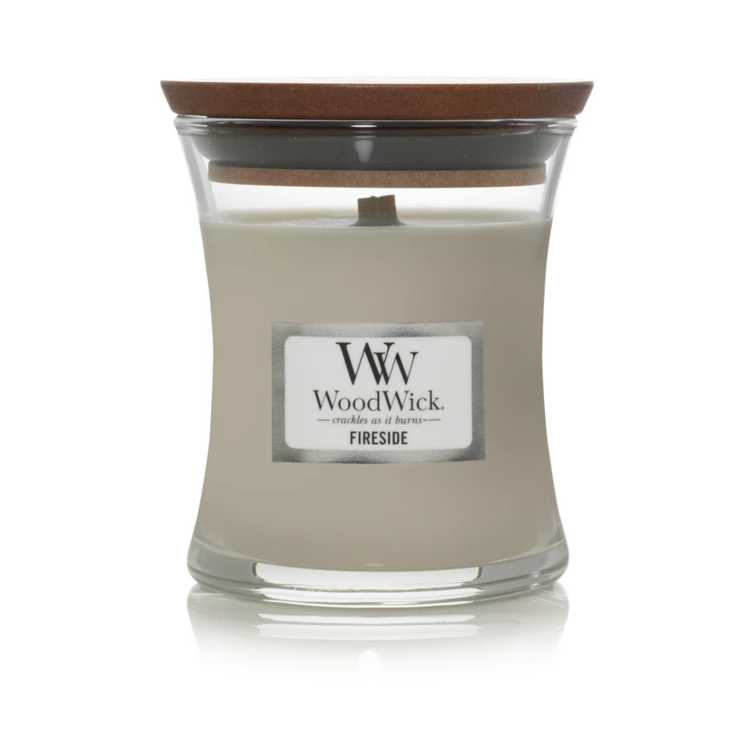 WoodWick Aromatinė žvakė (Fireside), 85 g aprašymas - Prekės nuotrauka