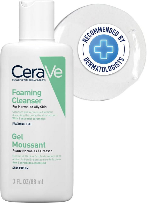 Putojantis veido ir kūno prausiklis normaliai ir riebiai odai Cerave Foaming Cleansing Gel, 88 ml. aprašymas - Prekės nuotrauka