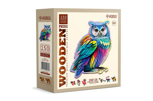 Hobilt Medinė dėlionė Woodencity Trendy Owl, 150 detalių aprašymas - Prekės nuotrauka