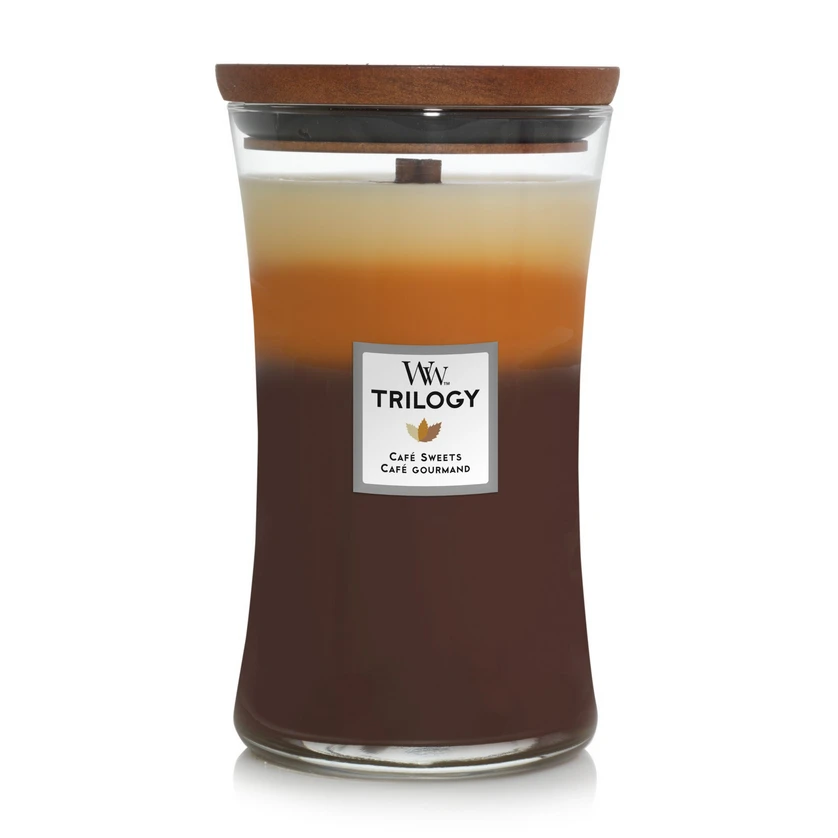 WoodWick Aromatinė žvakė (Trilogy Cafe Sweets), 609,5 g aprašymas - Prekės nuotrauka