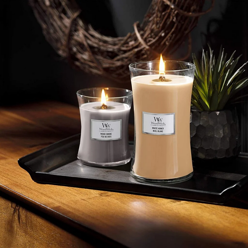 Woodwick Aromatinė žvakė (Wood Smoke), 275g aprašymas - Prekės nuotrauka