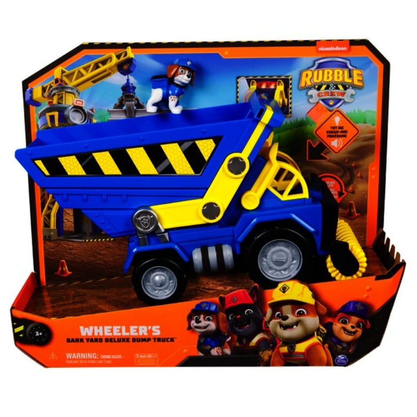 RUBBLE & CREW statybinė transporto priemonė Wheeler‘s Bark Yard Deluxe Dump Truck, 6070126 aprašymas - Prekės nuotrauka