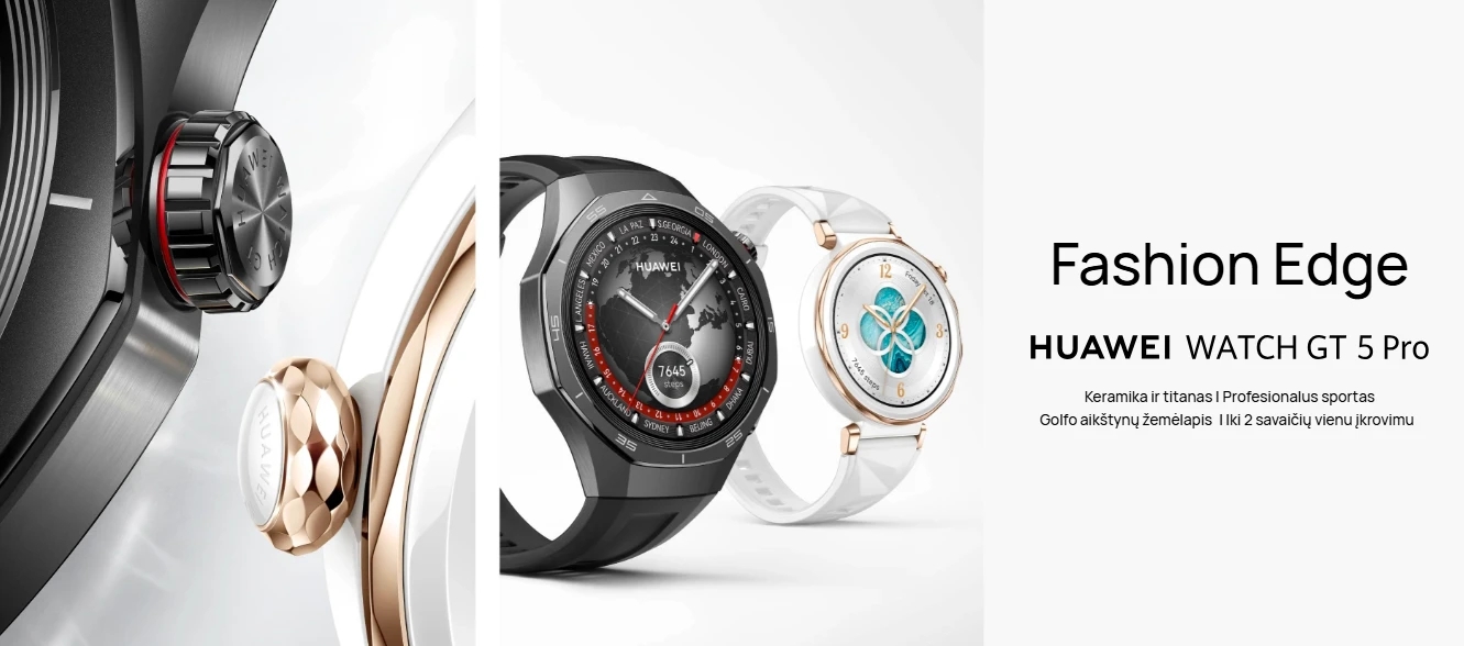 HUAWEI WATCH GT5 Pro 46mm Black Fluoroelastomer Strap aprašymas - Prekės nuotrauka