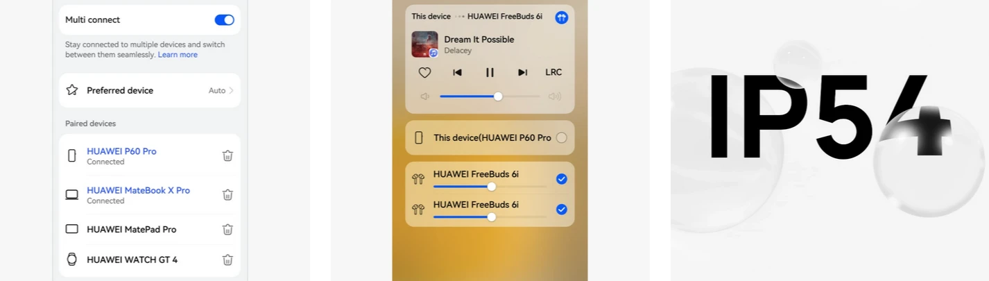 Ausinės Huawei Freebuds 6i, baltos spalvos aprašymas - Prekės nuotrauka