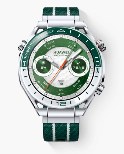 Išmanusis laikrodis Huawei Watch Ultimate Expedition, Sidabrinės ir juodos spalvos korpusas su juodu dirželiu aprašymas - Prekės nuotrauka