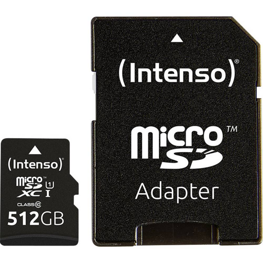 Atminties kortelė Intenso Micro SDXC UHS-I 512GB 3423493 aprašymas - Prekės nuotrauka