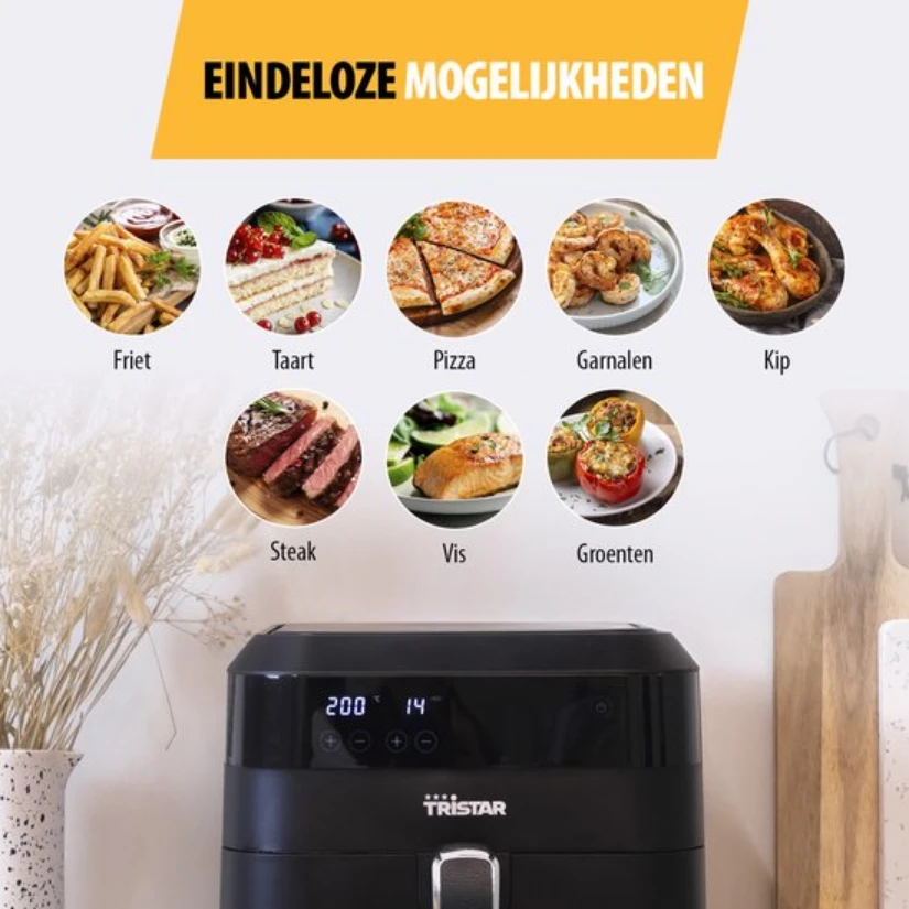 Gruzdintuvė Tristar | Skaitmeninis Airfryer XXL | FR-6999 | Galia 1700 W | Talpa 6 L | Juodas aprašymas - Prekės nuotrauka
