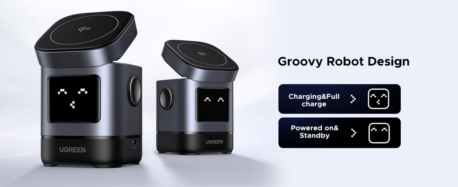 Bevielis įkroviklis UGREEN 2-in-1 Magnetic Wireless Charger aprašymas - Prekės nuotrauka