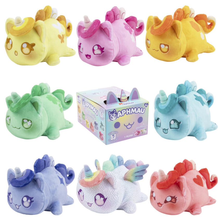Paslaptingas pliušinis kačiukas - vienaragis APHMAU MeeMeow, 15 cm aprašymas - Prekės nuotrauka