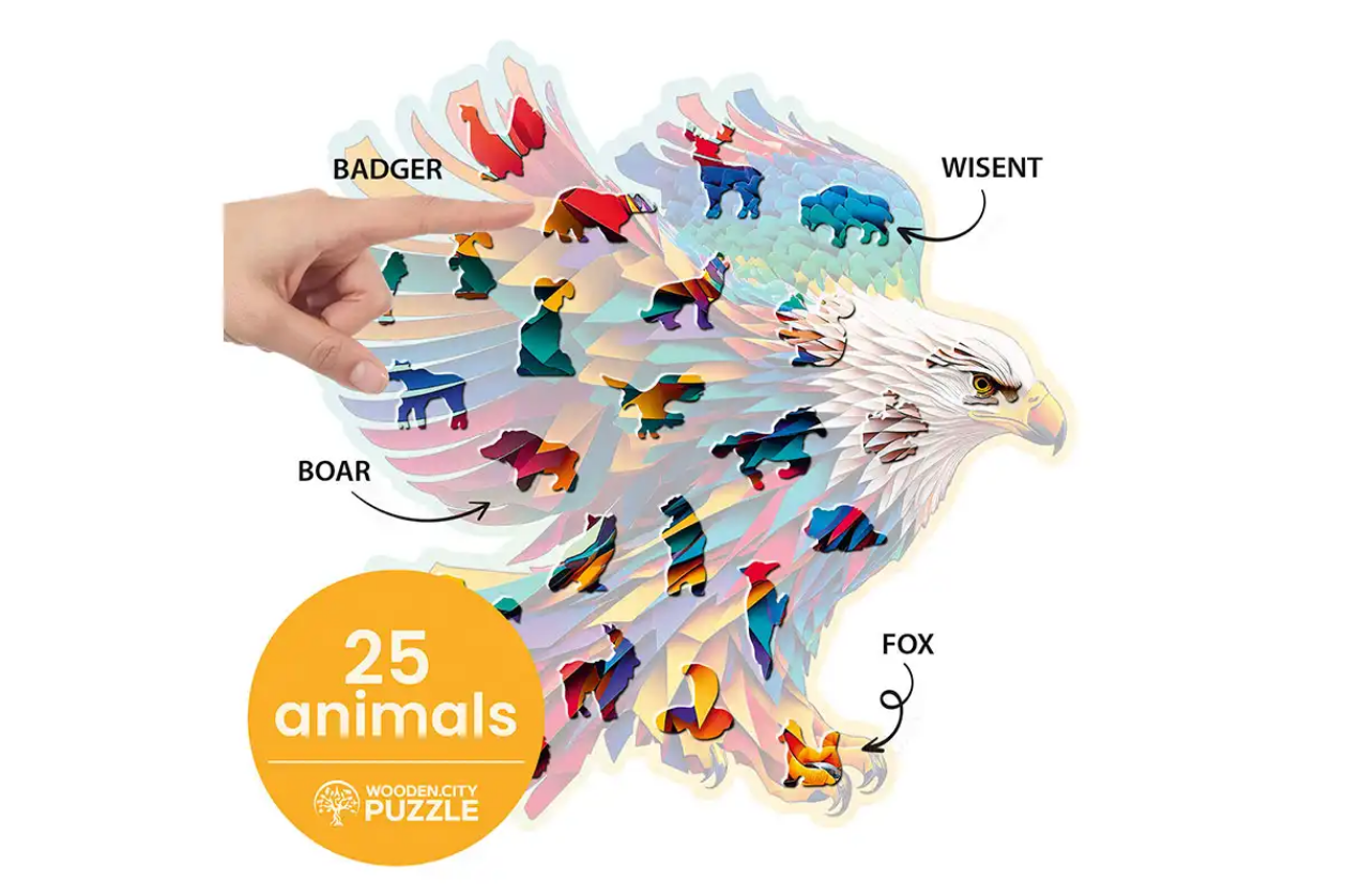 Hobilt Medinė dėlionė Woodencity Bright Eagle, 250 detalių aprašymas - Prekės nuotrauka