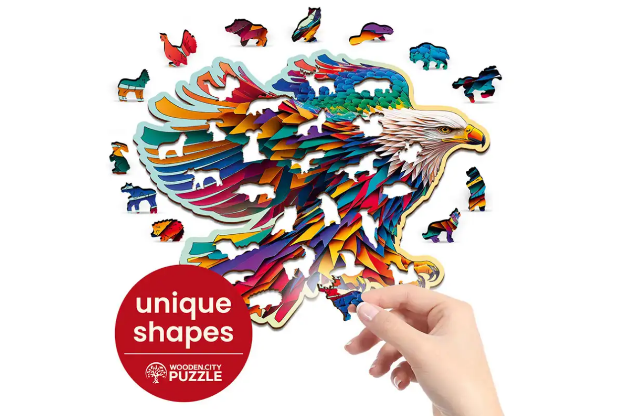 Hobilt Medinė dėlionė Woodencity Bright Eagle, 250 detalių aprašymas - Prekės nuotrauka