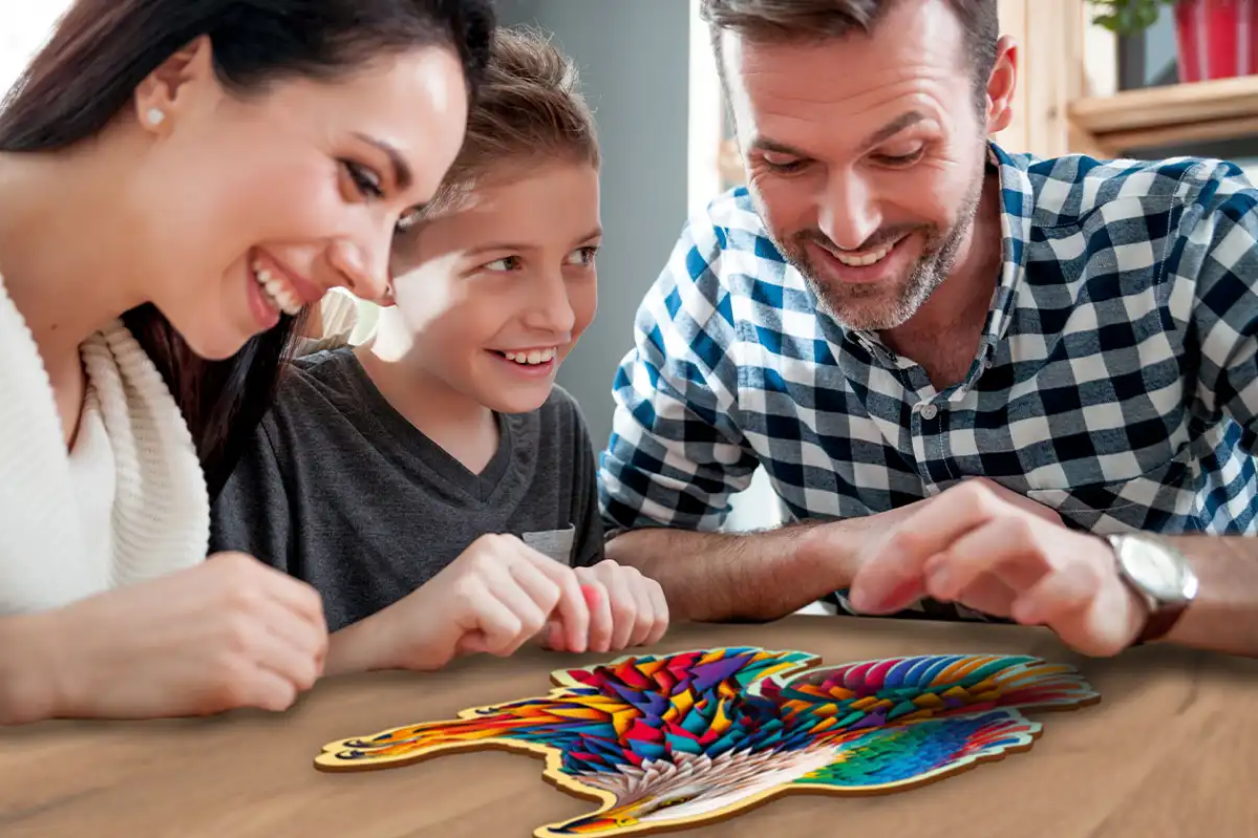 Hobilt Medinė dėlionė Woodencity Bright Eagle, 250 detalių aprašymas - Prekės nuotrauka