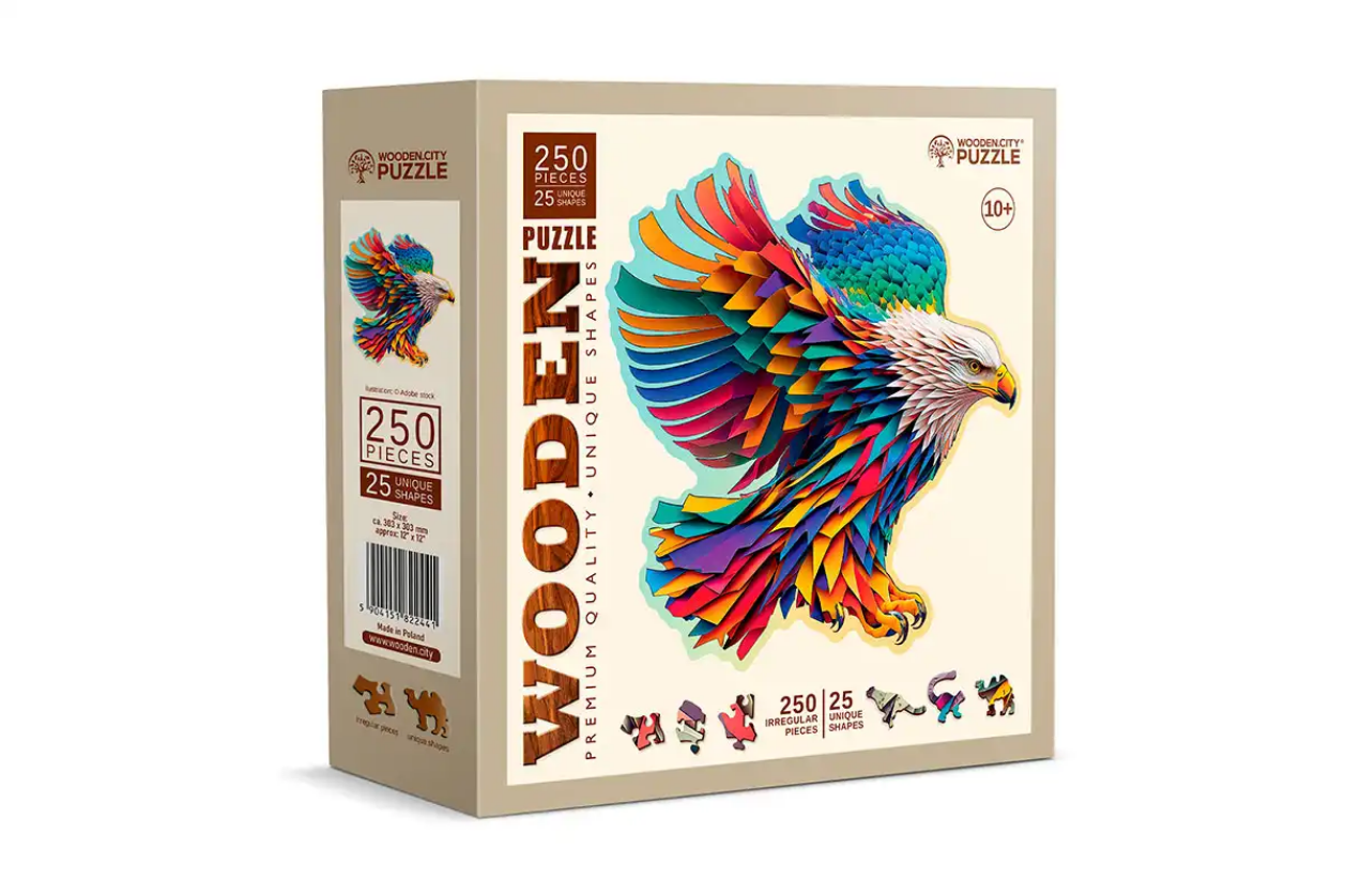 Hobilt Medinė dėlionė Woodencity Bright Eagle, 250 detalių aprašymas - Prekės nuotrauka
