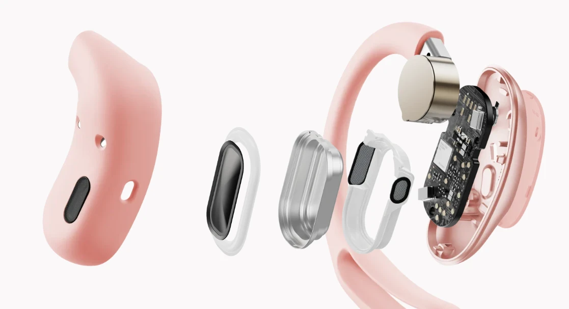 Ausinės Shokz OpenFit Air, Baltos spalvos aprašymas - Prekės nuotrauka