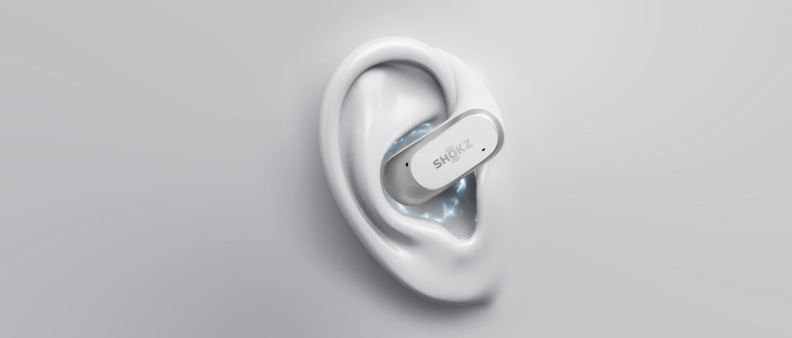 Ausinės Shokz OpenFit Air, Baltos spalvos aprašymas - Prekės nuotrauka