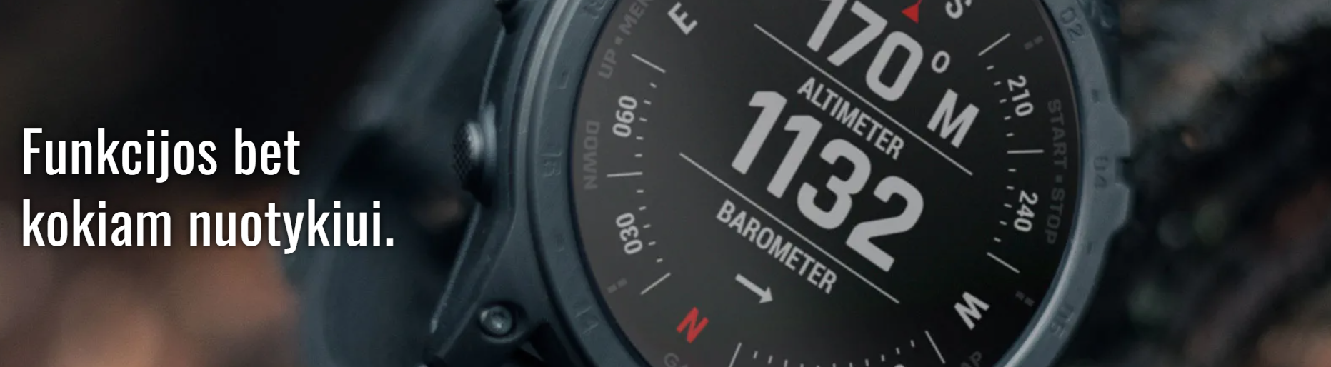 Išmanusis laikrodis Garmin Tactix 7 Amoled Edition. Aukštos klasės taktinis GPS laikrodis su adaptyviu spalviniu ekranu aprašymas - Prekės nuotrauka