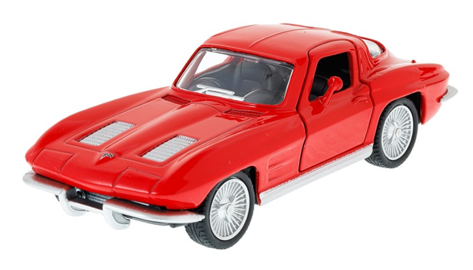 Žaislinis automobilis Daffi Chevrolet Corvette Stingray 1963, raudonos spalvos aprašymas - Prekės nuotrauka