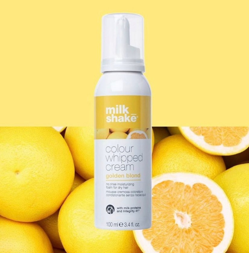 Kondicionuojančios dažomosios putos MILK SHAKE Colour whipped cream ,,Golden Blond