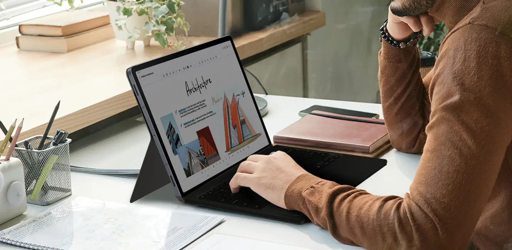 Dėklas Samsung Galaxy Tab S10+/S9+/S9 FE+, Baltos spalvos aprašymas - Prekės nuotrauka